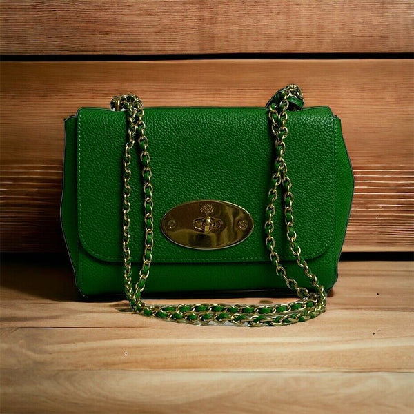 Authentic Mulberry Ladies Lily Classic Small Grain Chain bag HH3291 in  Green