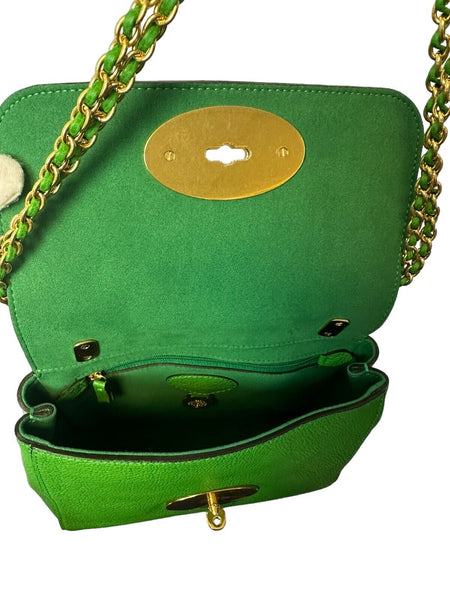 Authentic Mulberry Ladies Lily Classic Small Grain Chain bag HH3291 in  Green