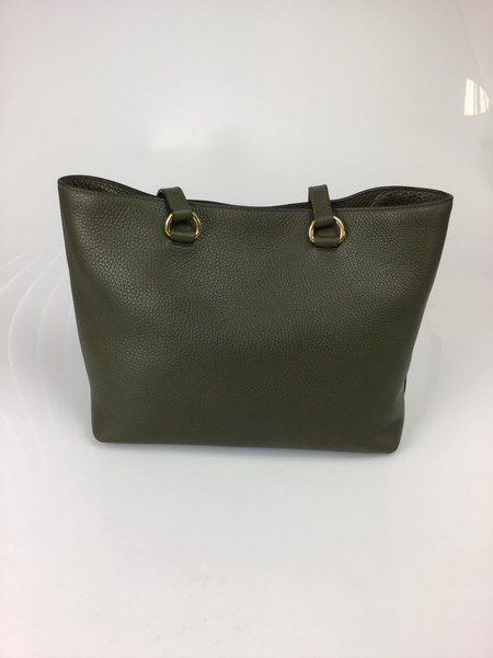 PRADA 1BG100 Militare Vitello Daino Embossed Leather Tote