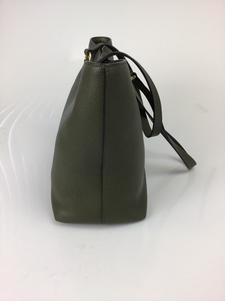 PRADA 1BG100 Militare Vitello Daino Embossed Leather Tote