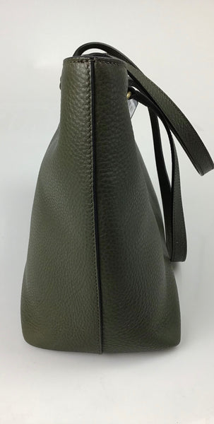 PRADA 1BG100 Militare Vitello Daino Embossed Leather Tote